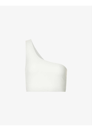 Bianca one-shoulder stretch-recycled polyester sports bra