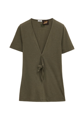 Loewe X Paula'S Ibiza Cotton-Blend Knot-Detail T-Shirt