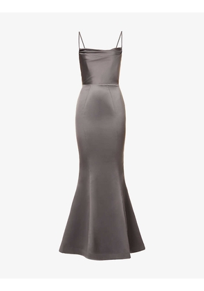 Violette slim-fit fishtail-hem woven maxi dress