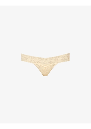 Signature low-rise stretch-lace thong