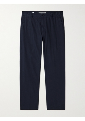 Norse Projects - Andersen Straight-Leg Cotton and Linen-Blend Trousers - Men - Blue - UK/US 30