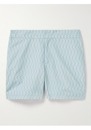 Frescobol Carioca - Classic Slim-Fit Mid-Length Printed Recycled Swim Shorts - Men - Blue - UK/US 28