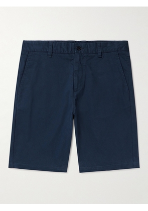 NN07 - Crown 1090 Straight-Leg Brushed Organic Cotton-Blend Twill Shorts - Men - Blue - UK/US 28