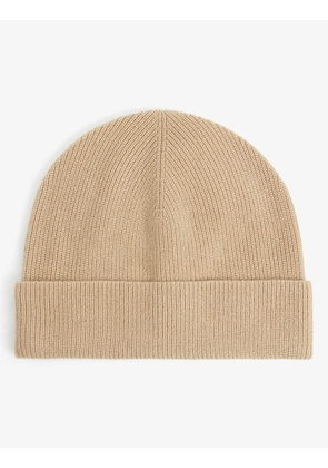 Ribbed cashmere beanie hat