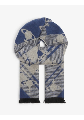 Harris patterned wool scarf