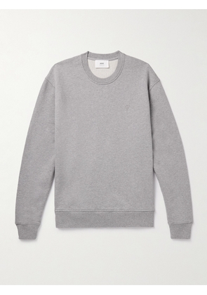 AMI PARIS - Logo-Embroidered Cotton-Jersey Sweatshirt - Men - Gray - XS