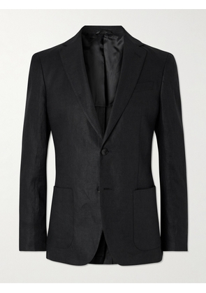 Mr P. - Unstructured Linen Suit Jacket - Men - Black - 36