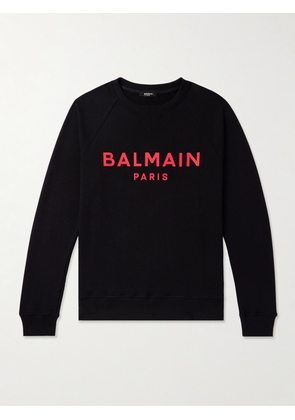 Balmain - Logo-Print Cotton-Jersey Sweatshirt - Men - Black - XS