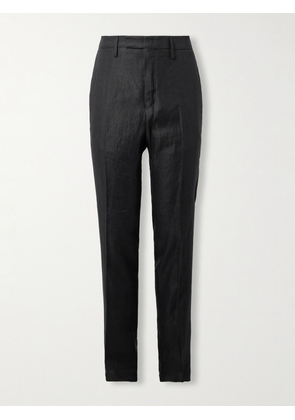 Mr P. - Philip Straight-Leg Linen-Twill Suit Trousers - Men - Black - 28
