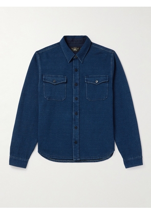 RRL - Theo Cotton-Blend Jacquard Overshirt - Men - Blue - S
