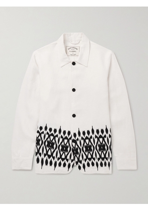 Portuguese Flannel - Labura Embroidered Linen Chore Jacket - Men - White - XS
