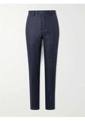 Mr P. - Philip Straight-Leg Linen-Twill Suit Trousers - Men - Blue - 28