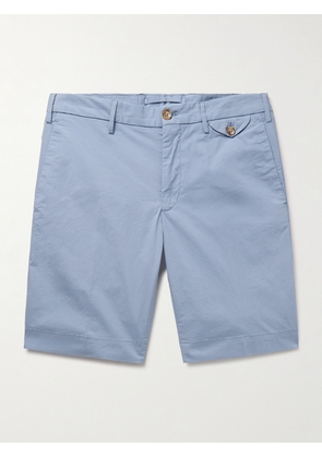 Incotex - Slim-Fit Stretch-Cotton Poplin Bermuda Shorts - Men - Blue - IT 44