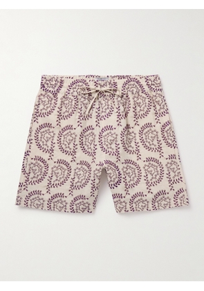 Portuguese Flannel - Nature Straight-Leg Embroidered Linen Drawstring Shorts - Men - White - XS