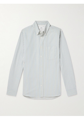 Mr P. - Button-Down Collar Striped Organic Cotton Oxford Shirt - Men - Blue - XS