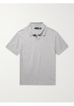 Incotex - Zanone Slim-Fit Cotton and Silk-Blend Polo Shirt - Men - Gray - IT 44