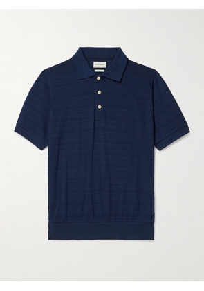 Oliver Spencer - Glendale Ribbed-Knit Polo Shirt - Men - Blue - S