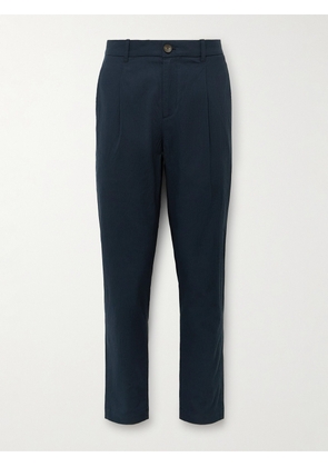 Mr P. - Daniel Slim-Fit Pleated Cotton-Blend Seersucker Suit Trousers - Men - Blue - 28