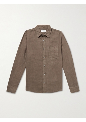 Mr P. - Garment-Dyed Linen Shirt - Men - Brown - XS