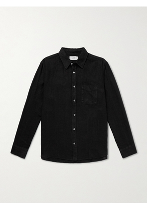 Mr P. - Garment-Dyed Linen Shirt - Men - Black - XS