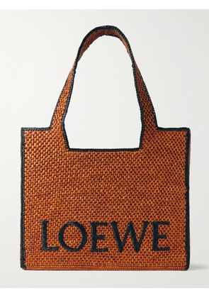 LOEWE - Paula’s Ibiza Logo-Embroidered Raffia Tote Bag - Men - Brown