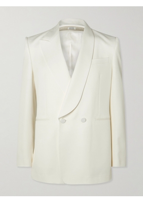 Alexander McQueen - Double-Breasted Wool-Twill Suit Jacket - Men - White - IT 48