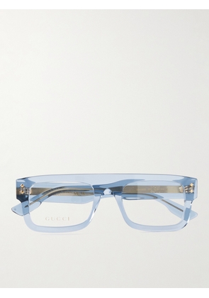 Gucci - Rectangular-Frame Acetate Optical Glasses - Men - Blue