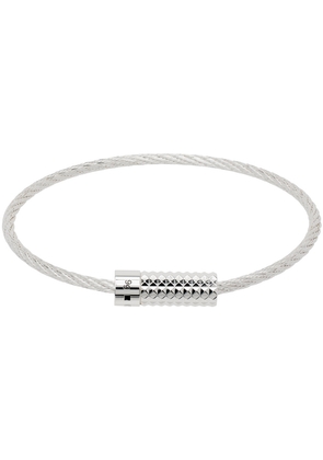 Le Gramme Silver 'Le 9g' Pyramid Guilloché Cable Bracelet