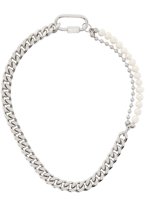IN GOLD WE TRUST PARIS Silver & White Curb Chain Link Necklace