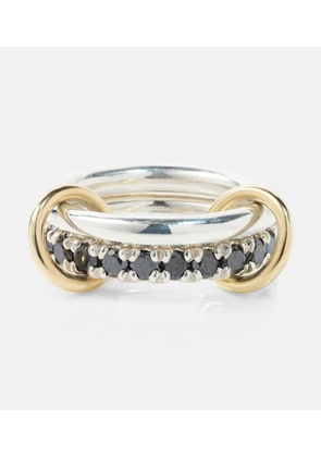 Spinelli Kilcollin Enzo SG Noir sterling silver and 18kt gold linked rings with black diamonds