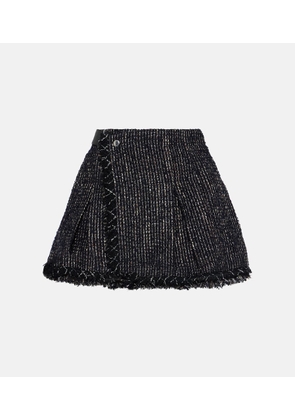 Sacai Wool-blend tweed low-rise skort