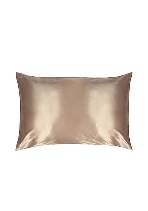 slip Queen/Standard Pure Silk Pillowcase in Caramel - Neutral. Size all.