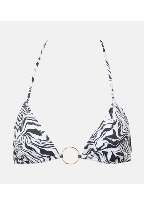 Bananhot Ring-detail zebra-print bikini top