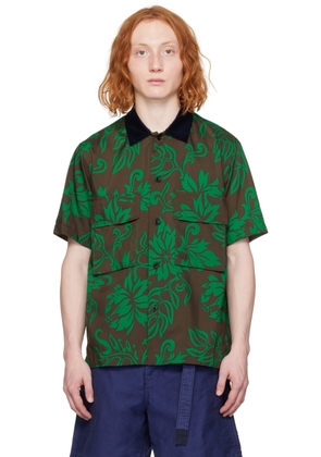 sacai Green & Brown Floral Shirt
