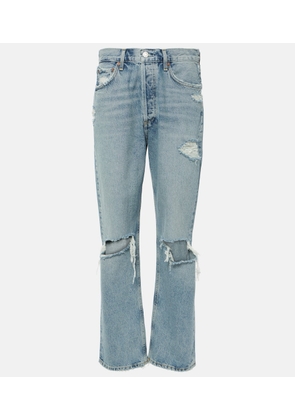 Agolde 90s distressed mid-rise straight jeans
