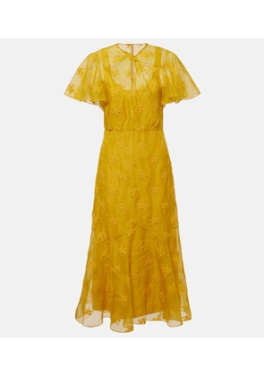 Erdem Embroidered silk organza midi dress