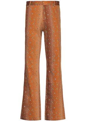 SIEDRES Flared Geometric Pants in Multi - Burnt Orange. Size 54 (also in 52).