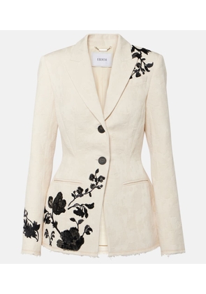 Erdem Embroidered cotton jacquard blazer