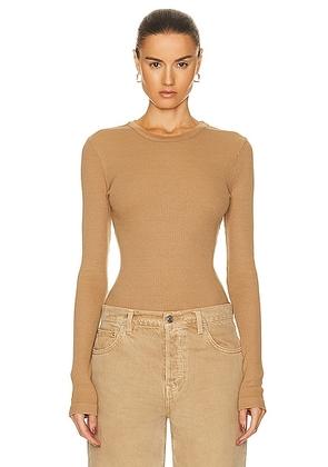 Citizens of Humanity Adeline Top in Camel - Tan. Size XL (also in XS).