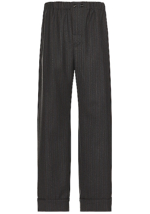 Bottega Veneta Pinstripe Chevron Trousers in Grey Melange & Red - Charcoal. Size S (also in M).