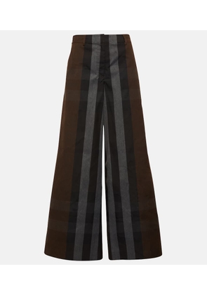 Burberry Checked wide-leg canvas pants