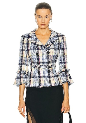 chanel Chanel Tweed Jacket in Multi - Yellow,Blue. Size 36 (also in ).