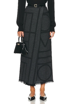 Toteme Monogram Winter Skirt in Dark Grey Melange - Grey. Size 40 (also in 36, 42).