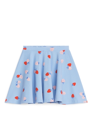 Printed Jersey Skirt - Blue