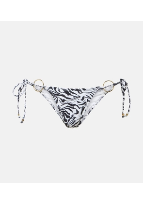 Bananhot Ring-detail zebra-print bikini bottoms