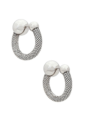 RABANNE Mini Mesh Earrings in Silver - Metallic Silver. Size all.