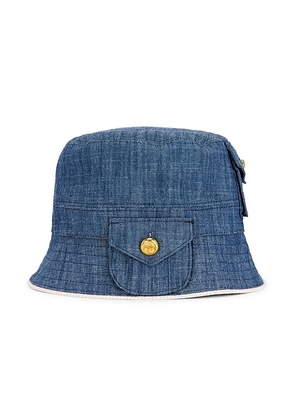 chanel Chanel Denim Coco Mark Bucket Hat in Blue - Blue. Size 56 (also in ).