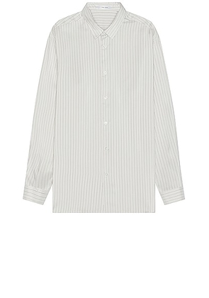 The Row Albie Shirt in Grey Stripe - Ivory. Size S (also in XL).