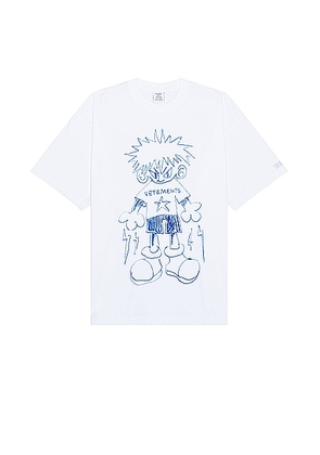 VETEMENTS Scribbled Teen T-shirt in White - White. Size M (also in L).