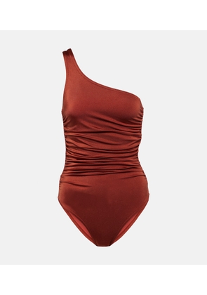 Karla Colletto Ruched one-shoulder swimsuit